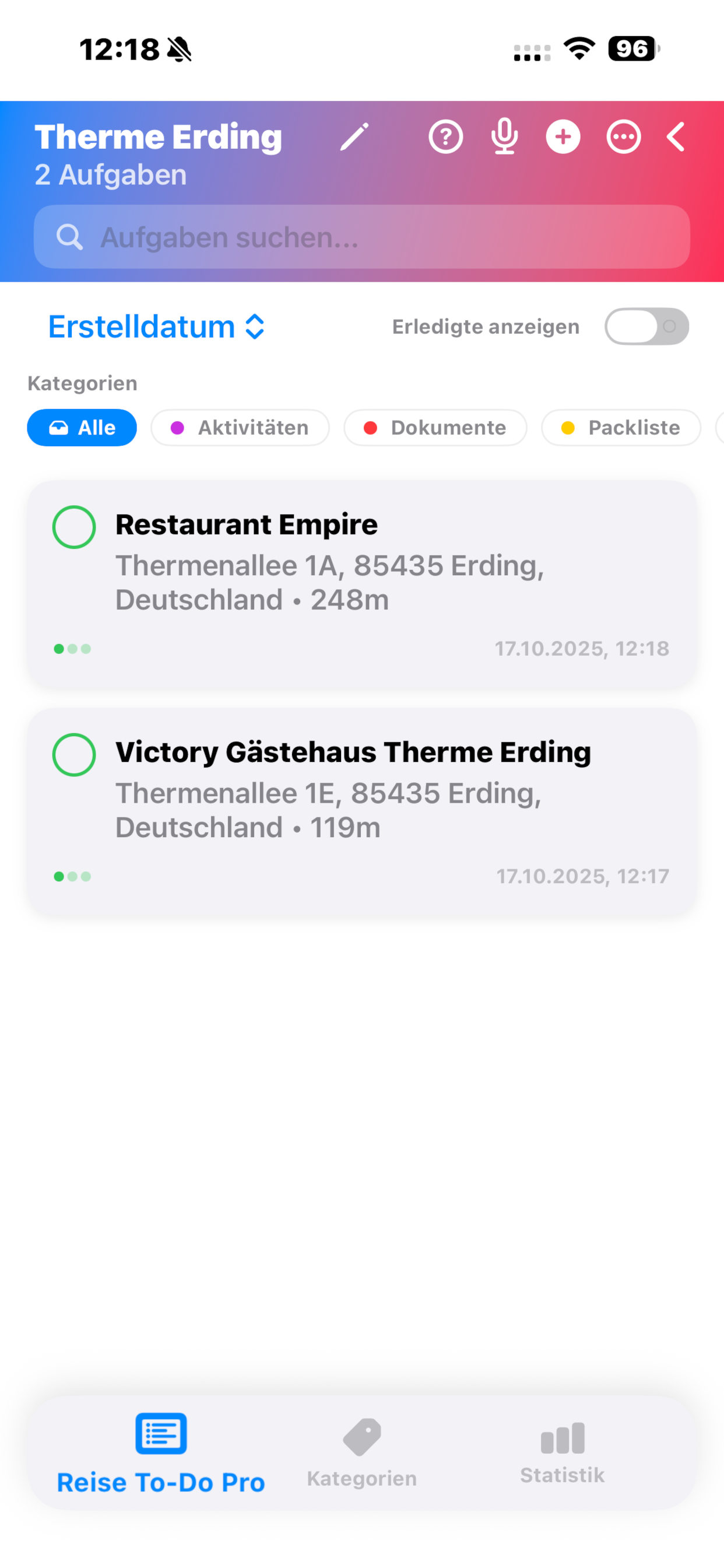 Reise To-Do Pro - Aufgabenliste