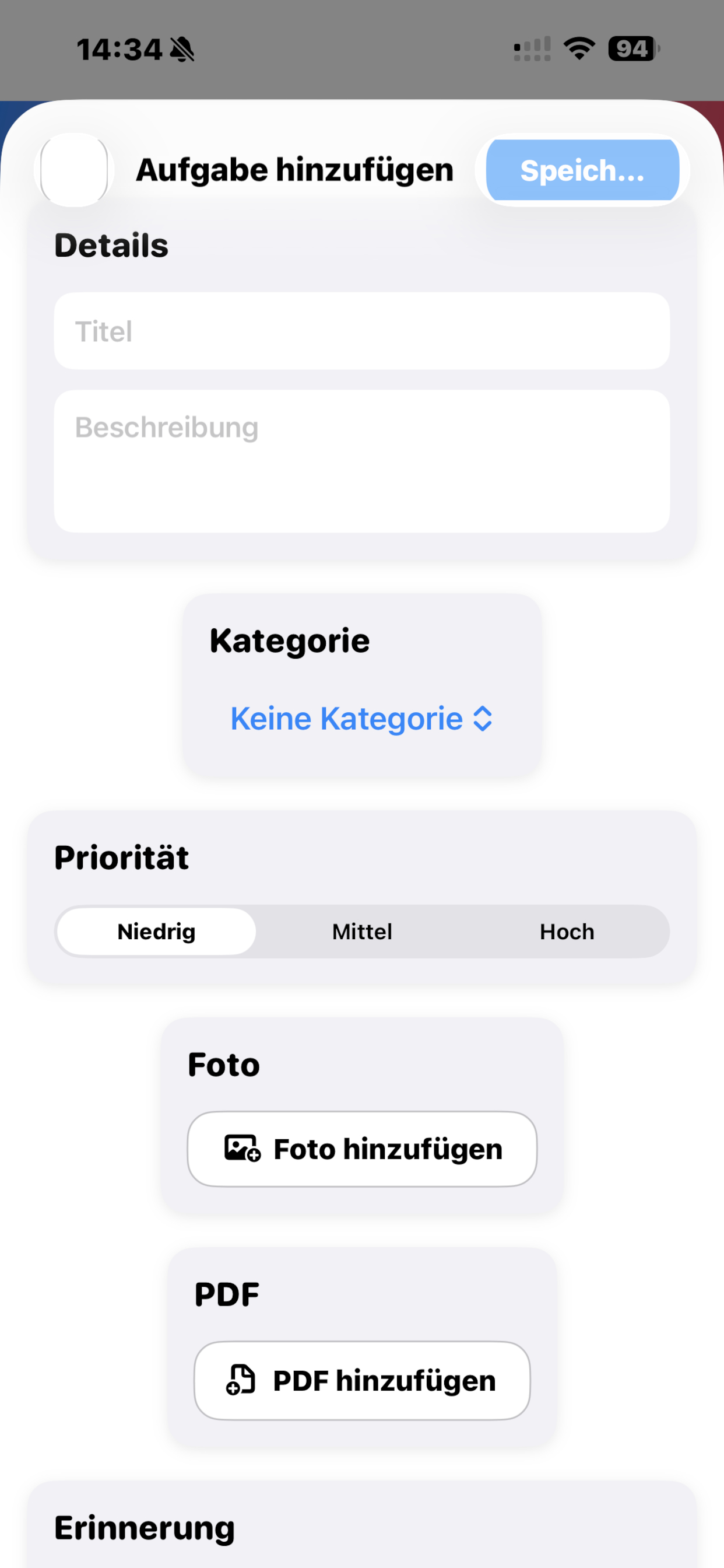 Reise To-Do Pro - Aufgabenerstellung
